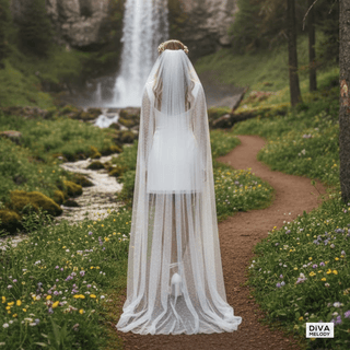 Sheer Sleeve High - Neck Mini Wedding Dress - Diva Melody