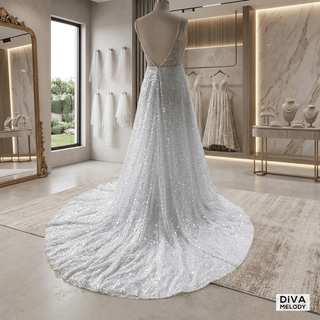 Shiny A - Line Bridal Gown - Diva Melody