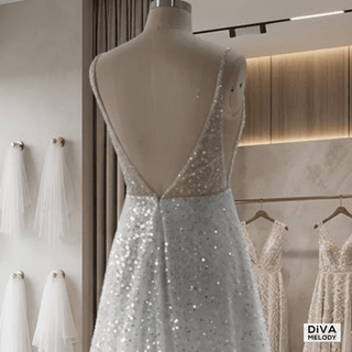 Shiny A - Line Bridal Gown - Diva Melody