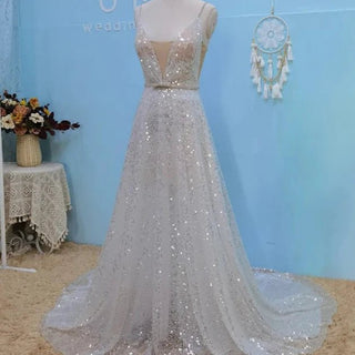 Shiny A - Line Bridal Gown - Diva Melody