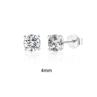 Silver Sparkling Piercing Stud Earrings - Diva Melody