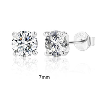 Silver Sparkling Piercing Stud Earrings - Diva Melody