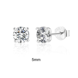 Silver Sparkling Piercing Stud Earrings - Diva Melody