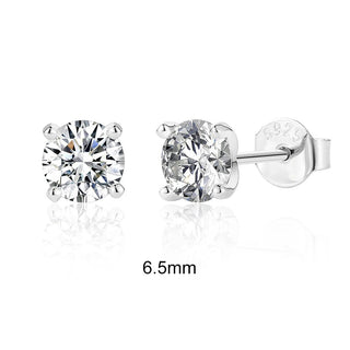 Silver Sparkling Piercing Stud Earrings - Diva Melody