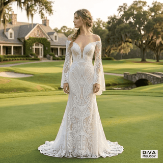 Simple Backless Mermaid Wedding Dress - Diva Melody