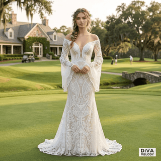 Simple Backless Mermaid Wedding Dress - Diva Melody