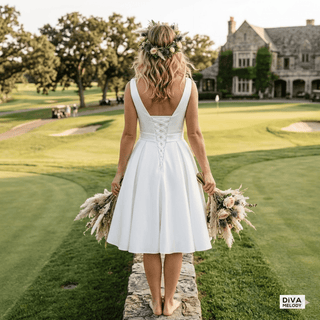 Simple Gorgeous Mini Wedding Dress - Diva Melody