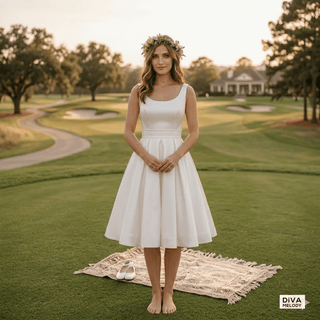 Simple Gorgeous Mini Wedding Dress - Diva Melody