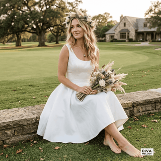 Simple Gorgeous Mini Wedding Dress - Diva Melody