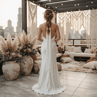 Simple Halter Neck Wedding Dress - Diva Melody