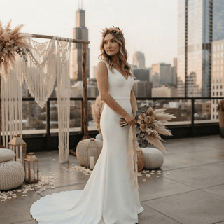 Simple Illusion Bridal Gown - Diva Melody