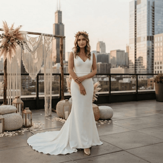Simple Illusion Bridal Gown - Diva Melody