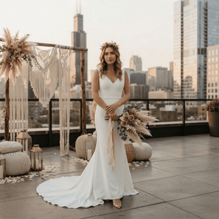 Simple Illusion Bridal Gown - Diva Melody