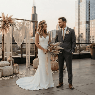 Simple Illusion Bridal Gown - Diva Melody