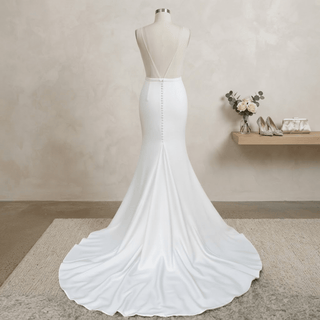 Simple Illusion Bridal Gown - Diva Melody