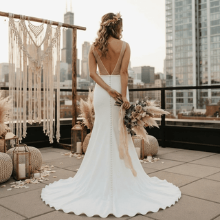 Simple Illusion Bridal Gown - Diva Melody