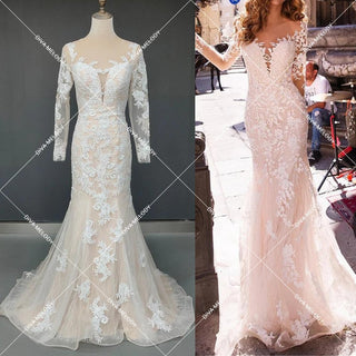 Simple Lace Wedding Gown - Diva Melody