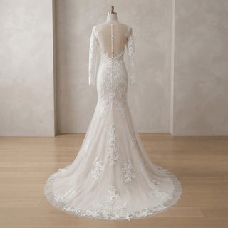Simple Lace Wedding Gown - Diva Melody