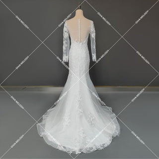 Simple Lace Wedding Gown - Diva Melody