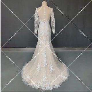 Simple Lace Wedding Gown - Diva Melody