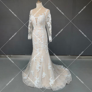 Simple Lace Wedding Gown - Diva Melody