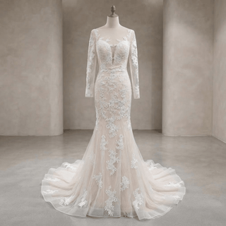 Simple Lace Wedding Gown - Diva Melody