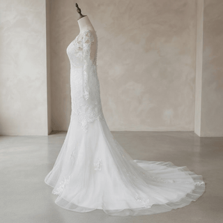 Simple Lace Wedding Gown - Diva Melody