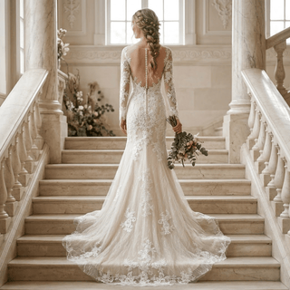 Simple Lace Wedding Gown - Diva Melody