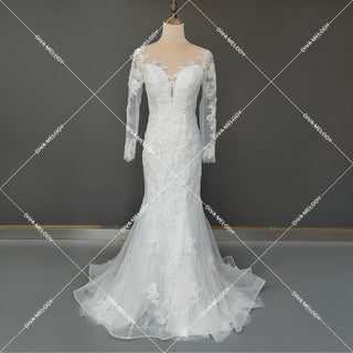 Simple Lace Wedding Gown - Diva Melody