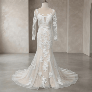 Simple Lace Wedding Gown - Diva Melody