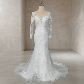 Simple Lace Wedding Gown - Diva Melody