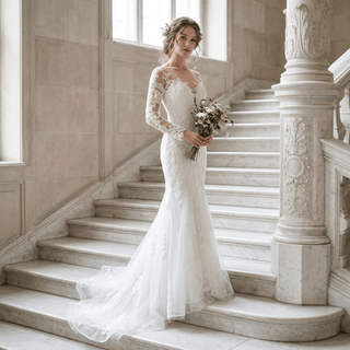 Simple Lace Wedding Gown - Diva Melody
