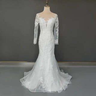 Simple Lace Wedding Gown - Diva Melody