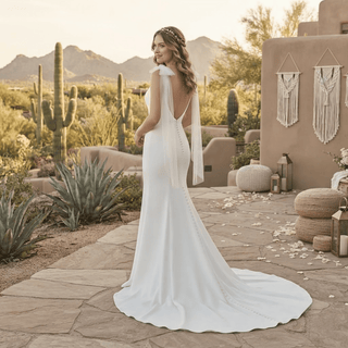 Simple Modern Mermaid Bridal Gown - Diva Melody