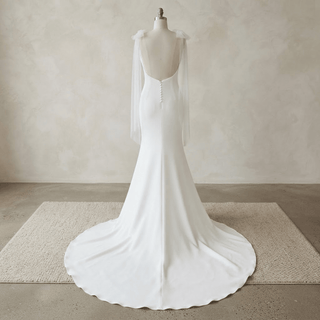 Simple Modern Mermaid Bridal Gown - Diva Melody
