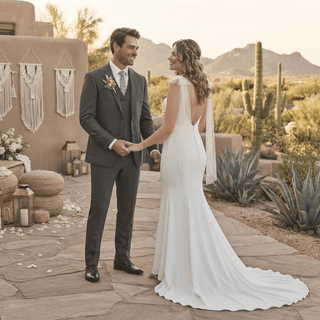 Simple Modern Mermaid Bridal Gown - Diva Melody