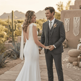 Simple Modern Mermaid Bridal Gown - Diva Melody