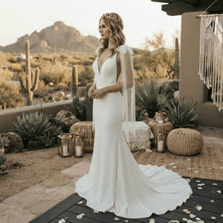 Simple Modern Mermaid Bridal Gown - Diva Melody