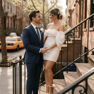 Simple Sheath Mini Wedding Dress - Diva Melody