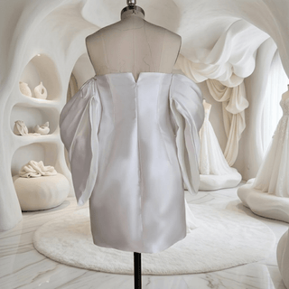 Simple Sheath Mini Wedding Dress - Diva Melody