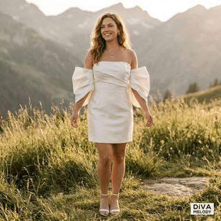 Simple Sheath Mini Wedding Dress - Diva Melody