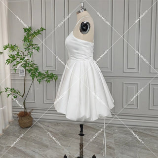 Simple Spaghetti Straps Mini Bridal Dress - Diva Melody