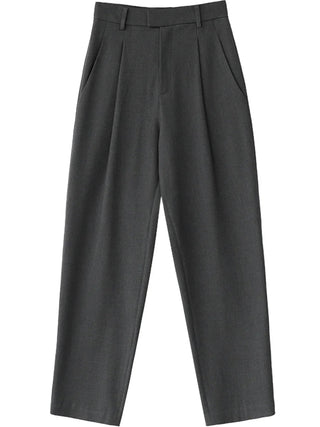 Simple Twill Suit Wide Leg Pants Straight Trousers - Diva Melody