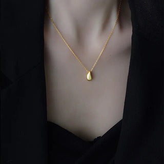 Simple Water Drop Pendant Chain Necklace - Diva Melody