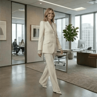 Single Breasted Blazer & Flared Trouser Suit Set - Diva Melody