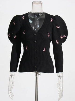 Single - Breasted Slim Knitting Sweater - Diva Melody