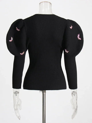 Single - Breasted Slim Knitting Sweater - Diva Melody