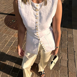 Single - Breasted Slim Vest - Diva Melody