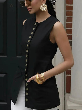 Single - Breasted Slim Vest - Diva Melody