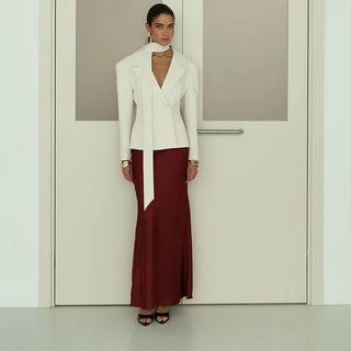 Single Button Shoulder Pad Blazer - Diva Melody